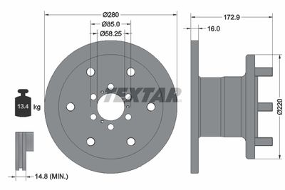 93042801 TEXTAR Тормозной диск