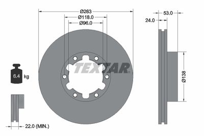 93191900 TEXTAR Тормозной диск