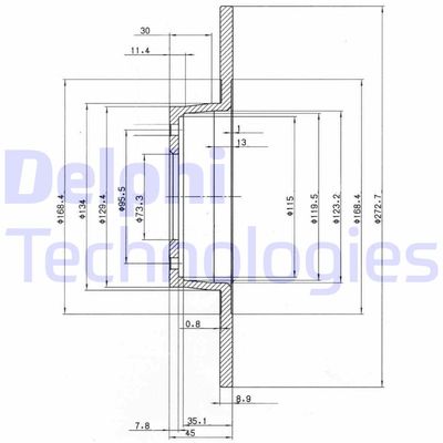 BG2015 DELPHI Тормозной диск