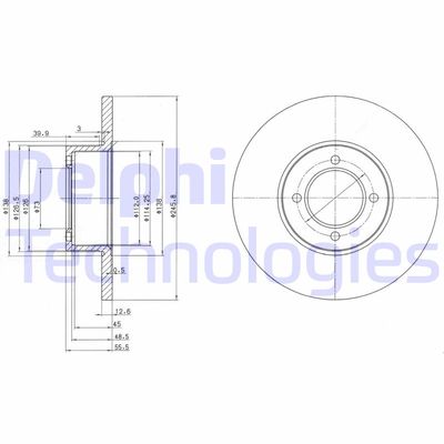 BG2069 DELPHI Тормозной диск