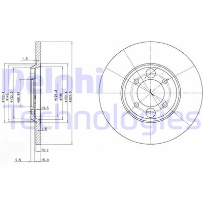 BG2084 DELPHI Тормозной диск