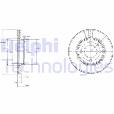 BG2109 DELPHI Тормозной диск