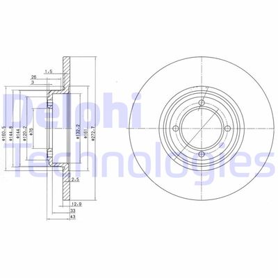 BG2114 DELPHI Тормозной диск