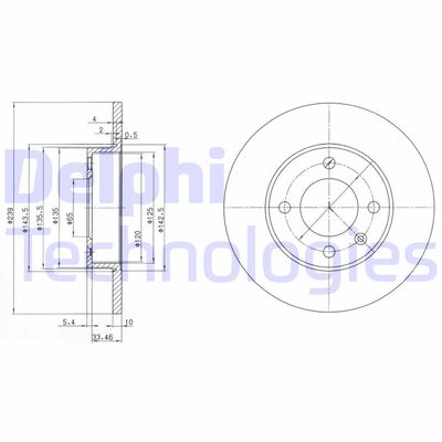 BG2117 DELPHI Тормозной диск