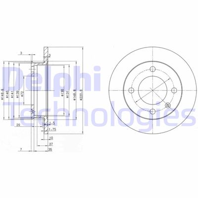 BG2118 DELPHI Тормозной диск