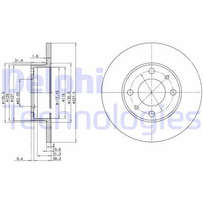 BG2147 DELPHI Тормозной диск