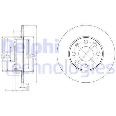 BG2149 DELPHI Тормозной диск