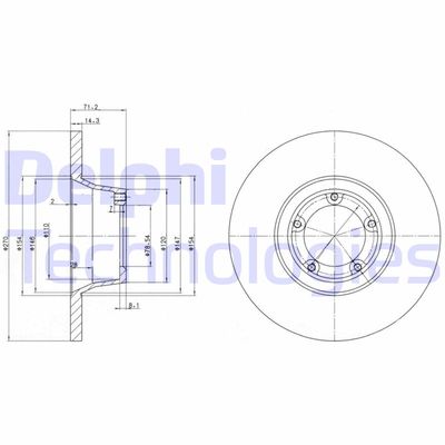 BG2157 DELPHI Тормозной диск