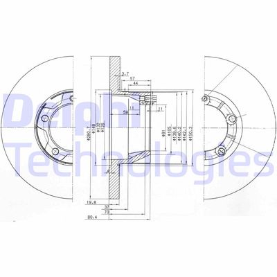 BG2163 DELPHI Тормозной диск