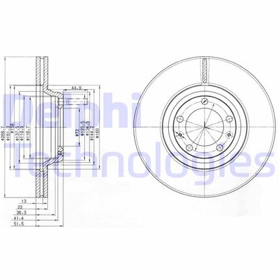 BG2199 DELPHI Тормозной диск