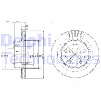 BG2207 DELPHI Тормозной диск