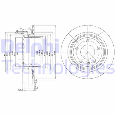 BG2211 DELPHI Тормозной диск