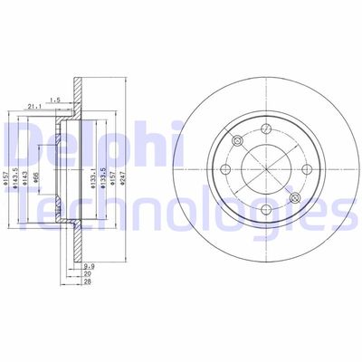 BG2213 DELPHI Тормозной диск