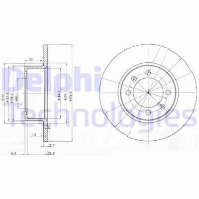 BG2218 DELPHI Тормозной диск