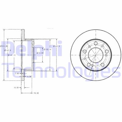 BG2253 DELPHI Тормозной диск