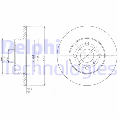 BG2254 DELPHI Тормозной диск