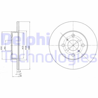 BG2256 DELPHI Тормозной диск