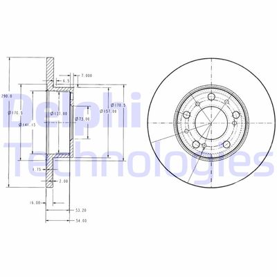 BG2257 DELPHI Тормозной диск