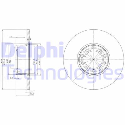 BG2259 DELPHI Тормозной диск