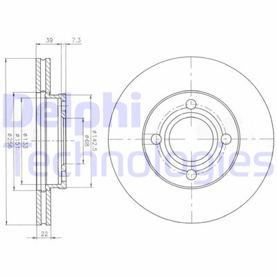 BG2272 DELPHI Тормозной диск