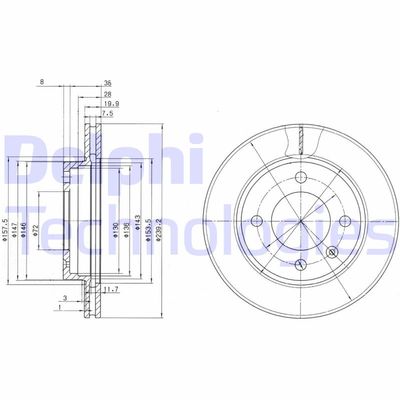 BG2273 DELPHI Тормозной диск