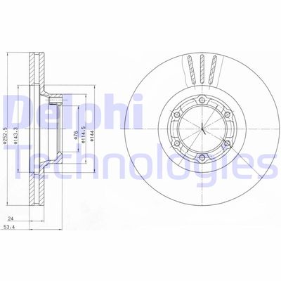 BG2284 DELPHI Тормозной диск