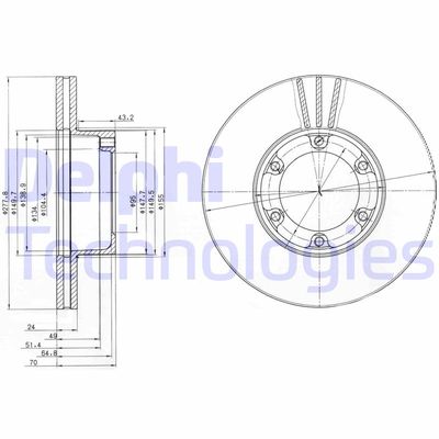 BG2286 DELPHI Тормозной диск