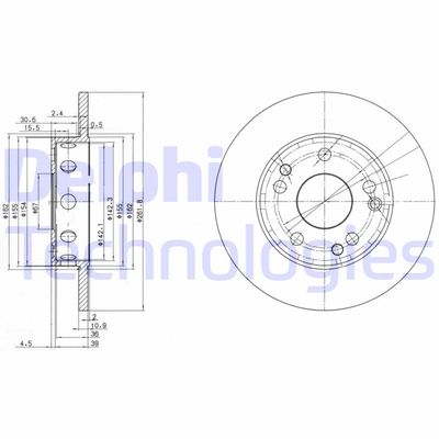 BG2288 DELPHI Тормозной диск