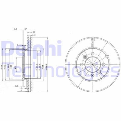 BG2290 DELPHI Тормозной диск