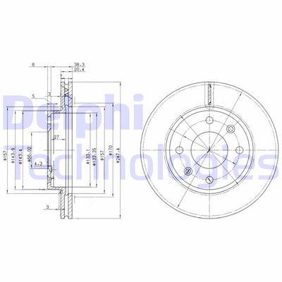 BG2292 DELPHI Тормозной диск