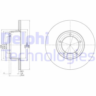 BG2297 DELPHI Тормозной диск