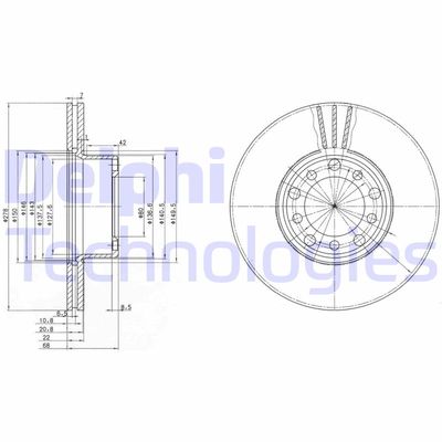 BG2306 DELPHI Тормозной диск