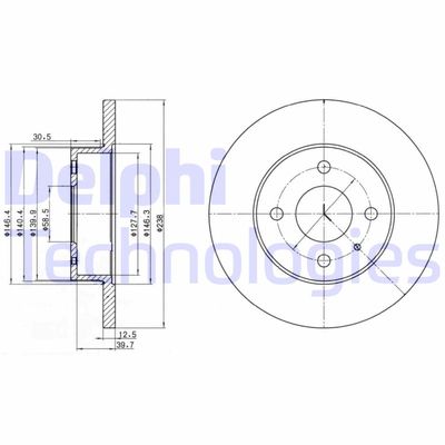 BG2312 DELPHI Тормозной диск