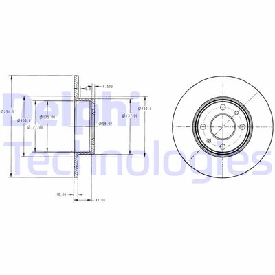 BG2322 DELPHI Тормозной диск