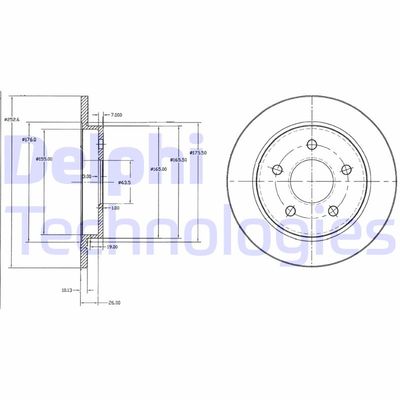 BG2332 DELPHI Тормозной диск