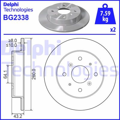 BG2338 DELPHI Тормозной диск