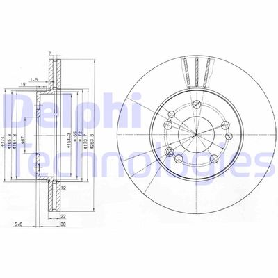 BG2345 DELPHI Тормозной диск