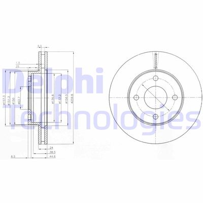 BG2350 DELPHI Тормозной диск