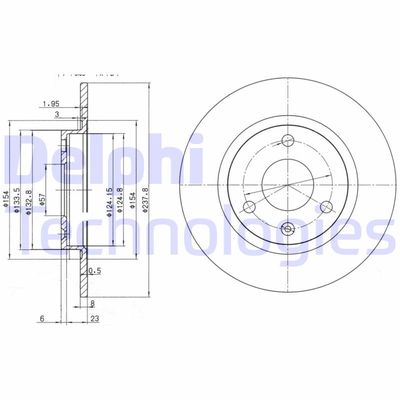 BG2355 DELPHI Тормозной диск