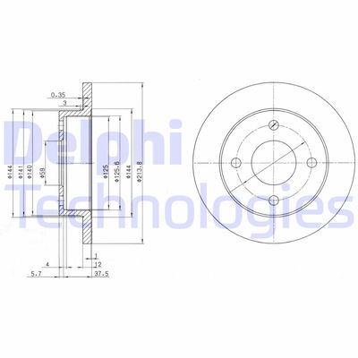 BG2357 DELPHI Тормозной диск