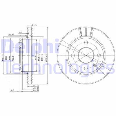 BG2367 DELPHI Тормозной диск