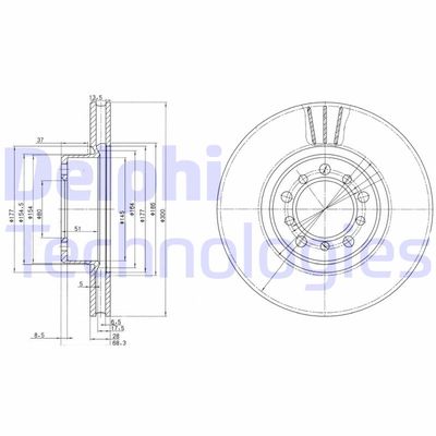 BG2372 DELPHI Тормозной диск