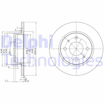 BG2379 DELPHI Тормозной диск