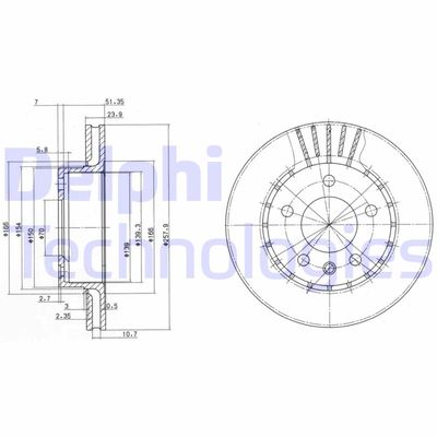 BG2384 DELPHI Тормозной диск