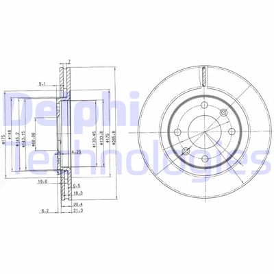 BG2387C DELPHI Тормозной диск