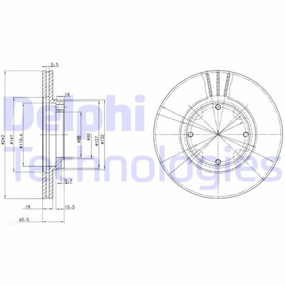 BG2394 DELPHI Тормозной диск