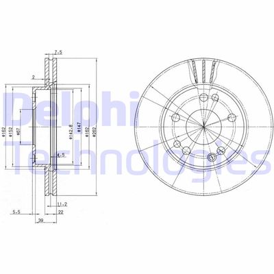 BG2397 DELPHI Тормозной диск