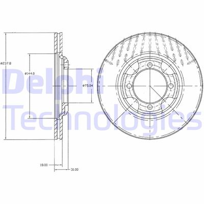 BG2414 DELPHI Тормозной диск