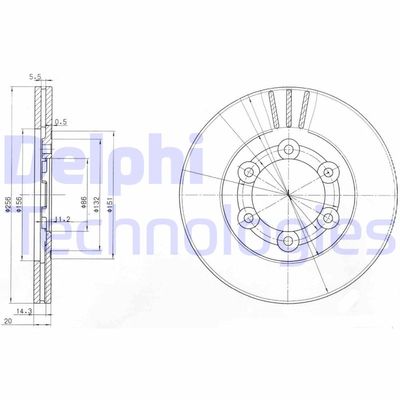 BG2416 DELPHI Тормозной диск