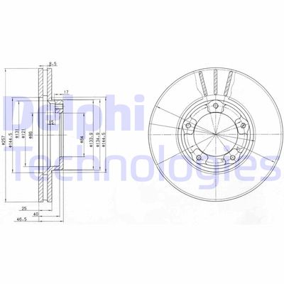 BG2423 DELPHI Тормозной диск